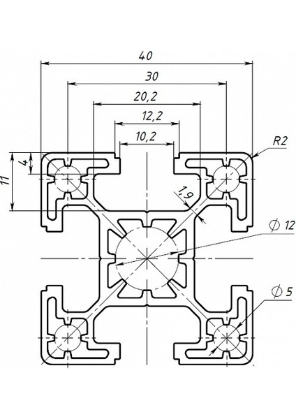 Yapısal Profil 4040L (Model) (Plastik Aparattır!!!) 3D