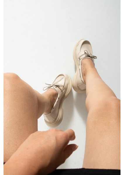 Camelia Kadın Günlük Loafer Bej Cilt fiyatları