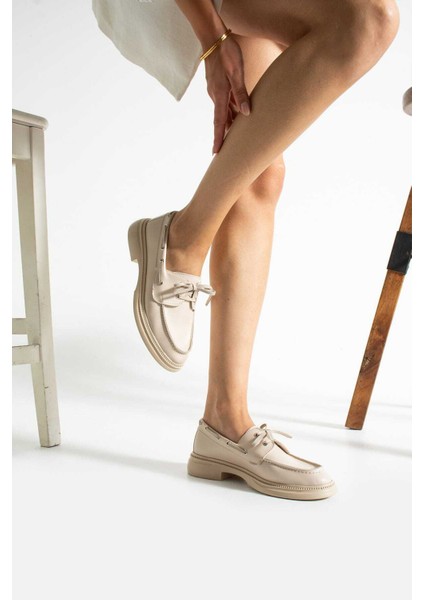 Camelia Kadın Günlük Loafer Bej Cilt modelleri