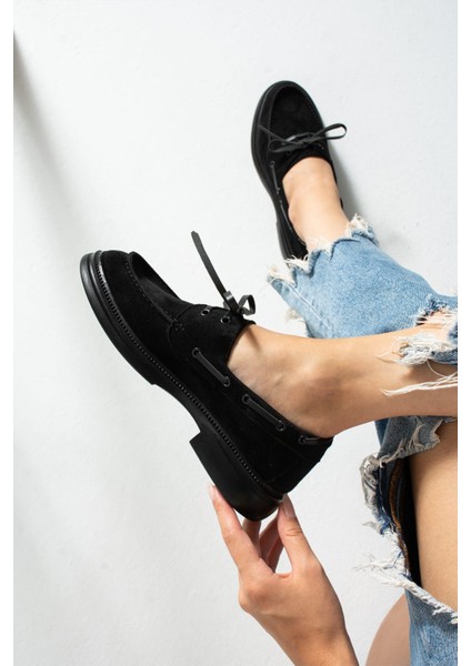 Camelia Kadın Günlük Loafer Siyah Süet modelleri