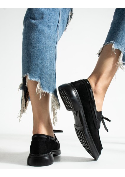 Camelia Kadın Günlük Loafer Siyah Süet fırsatları