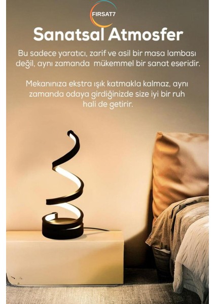 Dekoratif Kıvrımlı Masa Lambası 3 Kademeli Çocuk Odası Ev Ofis Masa Lambası Hediyelik fiyatları