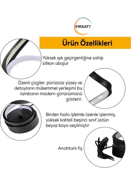 Dekoratif Kıvrımlı Masa Lambası 3 Kademeli Çocuk Odası Ev Ofis Masa Lambası Hediyelik