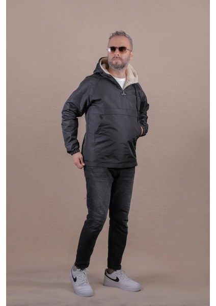 Kanguru Cepli Kürklü Erkek Yağmurluk Mont fiyatları