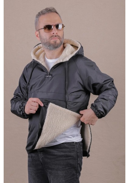 Kanguru Cepli Kürklü Erkek Yağmurluk Mont fırsatları