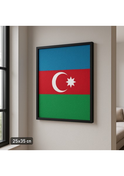 Can Azerbaycan Bayrağı 25* 35* Dekote Levha