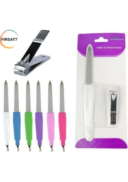 2'li Set Tırnak Makas+Et Iticili Törpü Çok Renkli