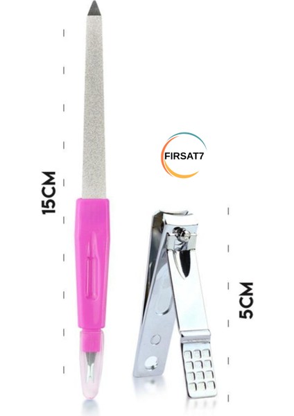 2'li Set Tırnak Makas+Et Iticili Törpü Çok Renkli