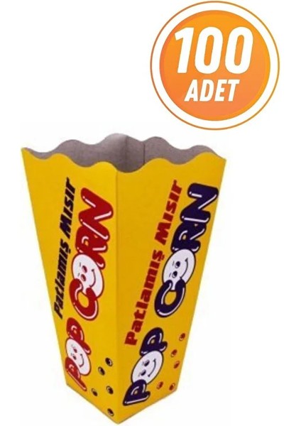 Popcorn Mısır Kutusu 16CM x 8cm x 8cm 100 Adet