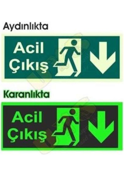 Acil Çıkış Levhası Kapı Üstü Levhası - Fotolümenli