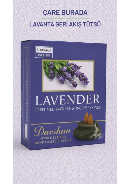 Darshan Incense - Lavanta Geri Akış Tütsü (10 Adet Geri Akış Tütsü)