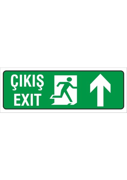 Iş Güvenliği Uyarı Levhası ( Çıkış Üst ) 12X34 Cm. (FD-1234-010)