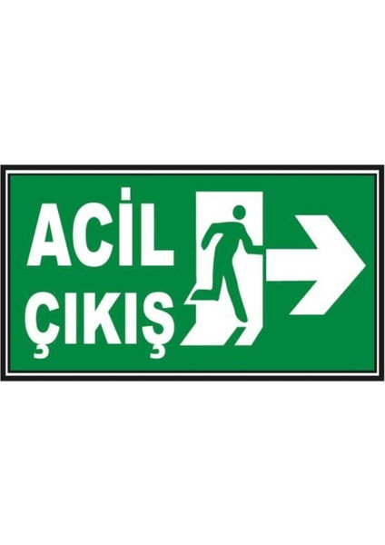 Fosforlu Acil Çıkış Levhası - Fotolümenli - Sağ Yön