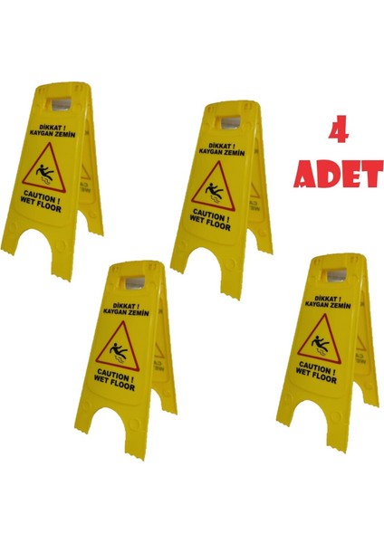 Kaygan Zemin Levhası 4 Adet Islak Zemin Levhası
