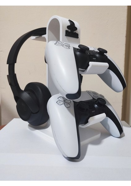 Playstation 5 Dualsense Kontrolcü ve Kulaklık Standı - Şık Tasarım, 3D Baskı, Beyaz Renk modelleri