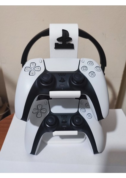 Playstation 5 Dualsense Kontrolcü ve Kulaklık Standı - Şık Tasarım, 3D Baskı, Beyaz Renk fırsatları