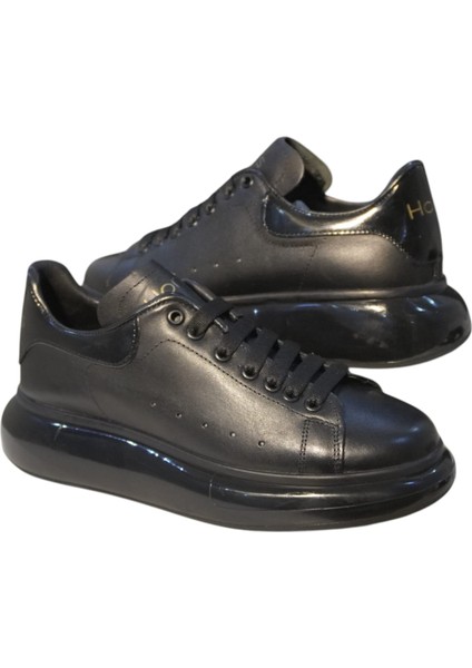 Air Taban Siyah Erkek Ayakkabı Klasik Bağcıklı Spor Ayakkabı Sneakers Premium