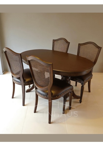 Elegansia Oval Ahşap Masa Takımı