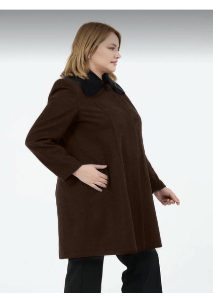 Pamela Kadın Astarlı Yaka Tüylü Erkek Yaka Kısa Kaşe Kaban fiyatları