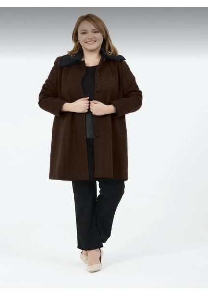 Pamela Kadın Astarlı Yaka Tüylü Erkek Yaka Kısa Kaşe Kaban modelleri