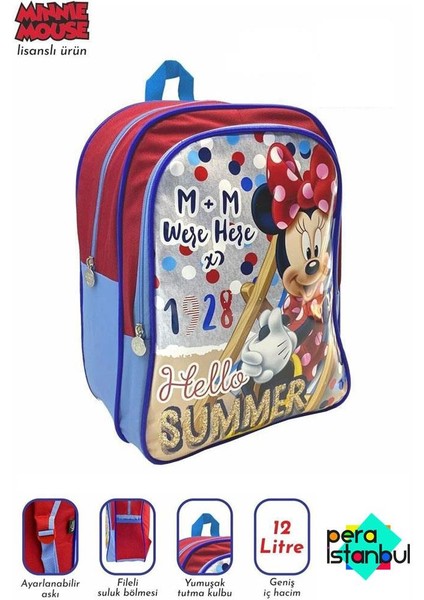 Disney Minnie Mouse Lisanslı Kız Beslenmeli Ilkokul Sırt Çantası