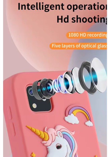 Akıllı Telefon Görünümlü Çocuk Kamerası Çift Kameralı 2.0 Inc 48 Mp 1080P Mp3 Çalar 3 Yaş Üstü fırsatları