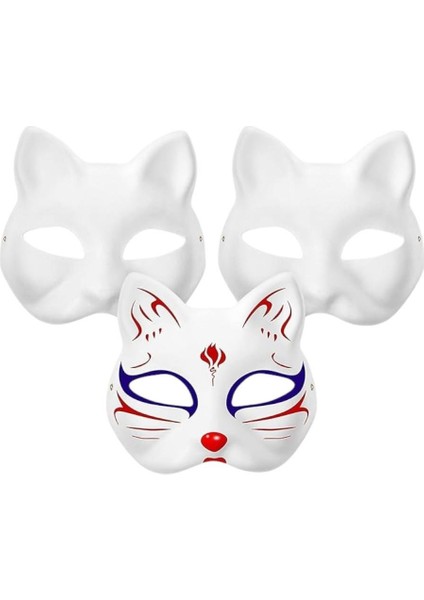 Boyanabilir Karton Kedi Maske