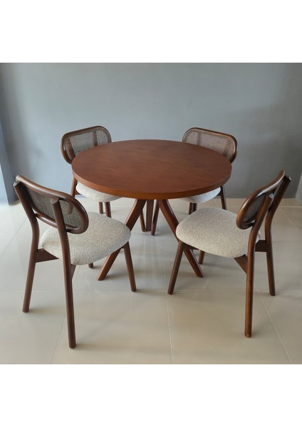 Trio Ahşap Yuvarlak Yemek Masası, Modern Tasarım fiyatları