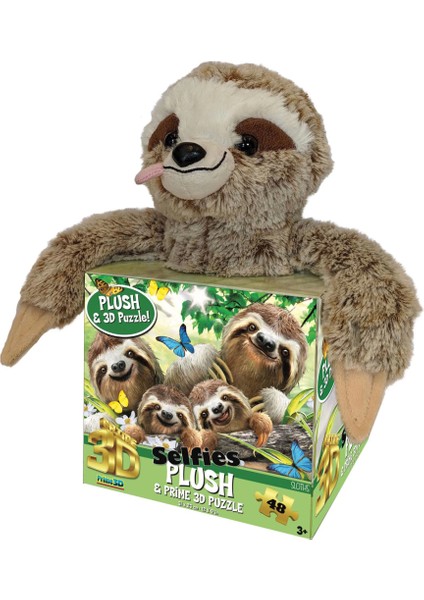 Nessiworld Prime 3D Tembel Hayvan Pelüş ve Selfie 48 Parça Puzzle 15804 modelleri