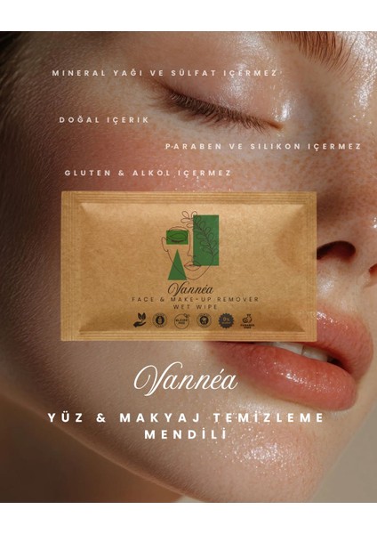 Vannéa Yüz & Makyaj Temizleme Mendili 10’lu Tek Kullanımlık Taşınabilir Tekli Paket