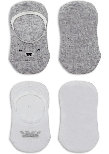 Nessiworld Bistyle 2'li Babet Cute Face Penye Çorap BS30103 Gri Beyaz fırsatları