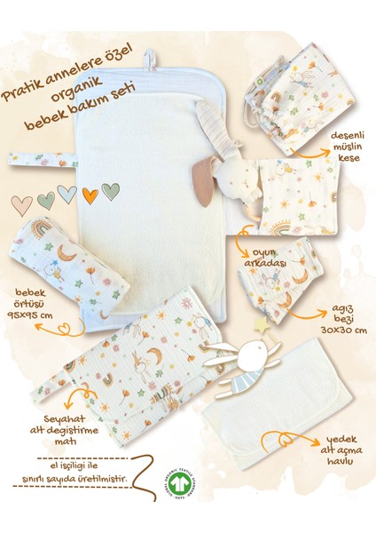 Tuli Harikalar Diyarında Baby Shower Müslin Bebek Hediye Seti