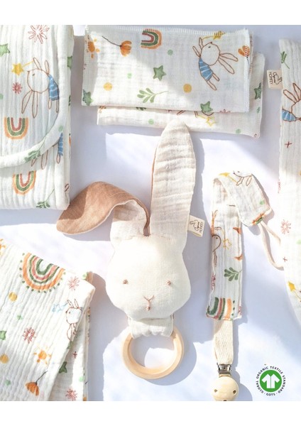 Tuli Harikalar Diyarında Baby Shower Müslin Bebek Hediye Seti