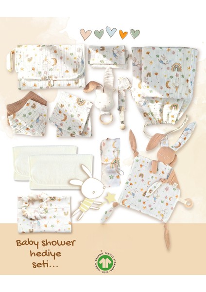Tuli Harikalar Diyarında Baby Shower Müslin Bebek Hediye Seti