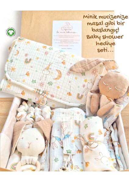 Tuli Harikalar Diyarında Baby Shower Müslin Bebek Hediye Seti