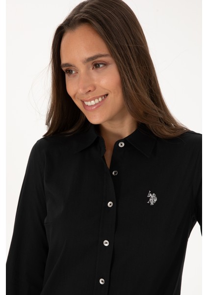 Kadın Siyah Gömlek Basic 50308024-VR046 fiyatları