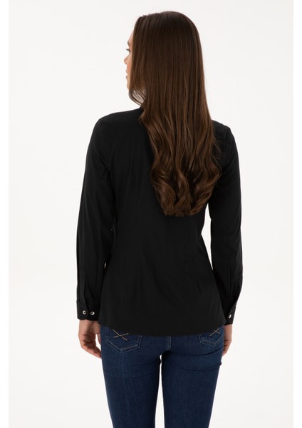Kadın Siyah Gömlek Basic 50308024-VR046 indirimleri