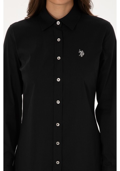 Kadın Siyah Gömlek Basic 50308024-VR046