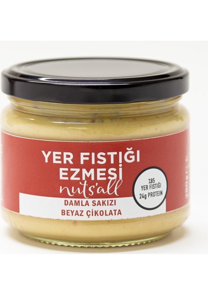 Damla Sakızlı ve Beyaz Çikolatalı Fıstık Ezmesi 280 G - Özel Tat
