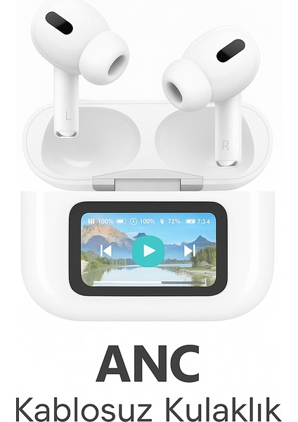 Orgiinal Anc Gürültü Engelleyici Ekranlı Kablosuz Kulaklık 32 Saat Uzun Pil Ömrü
