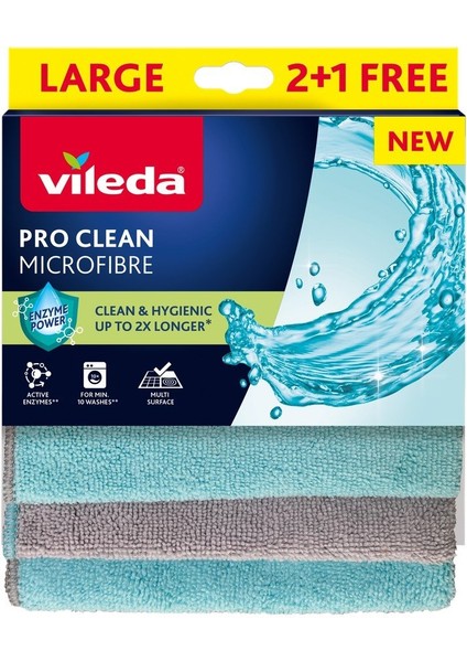 Pro Clean Mıcrofibre 2+1 Free LARGE30*34CM Temizlik Bezi