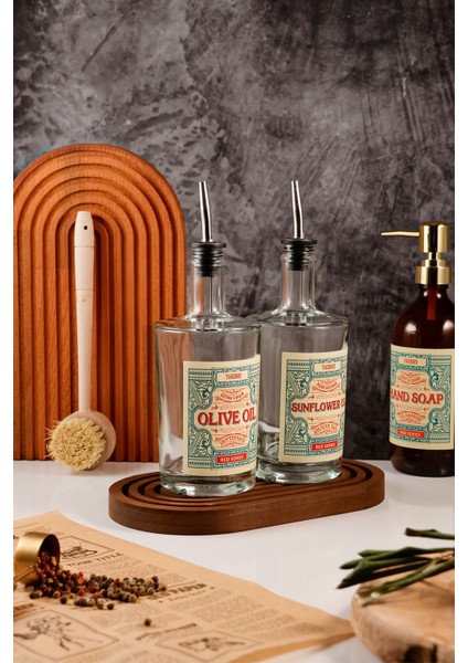 500ML Gökkuşağı Stantlı Şeffaf Kalın Camlı Red Serisi Zeytinyağı ve Ayçiçek Yağı Şişesi fiyatları