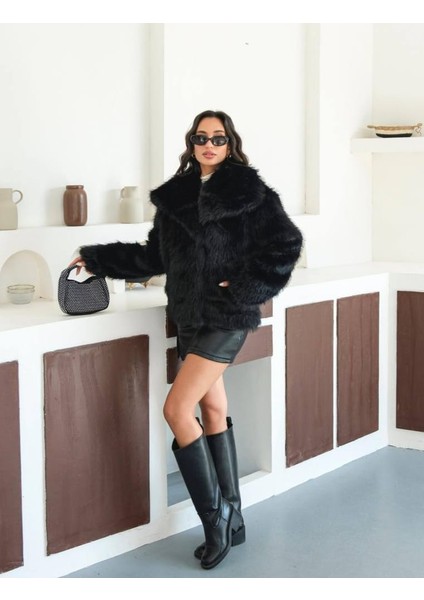 Yeni Sezon Şal Yaka Ithal Premium Suni Kürk Kaban modelleri