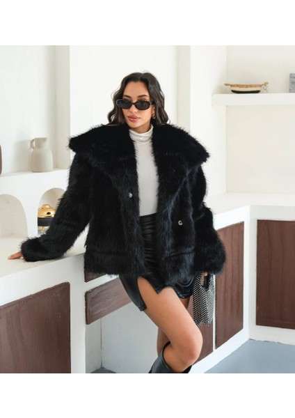 Yeni Sezon Şal Yaka Ithal Premium Suni Kürk Kaban fırsatları