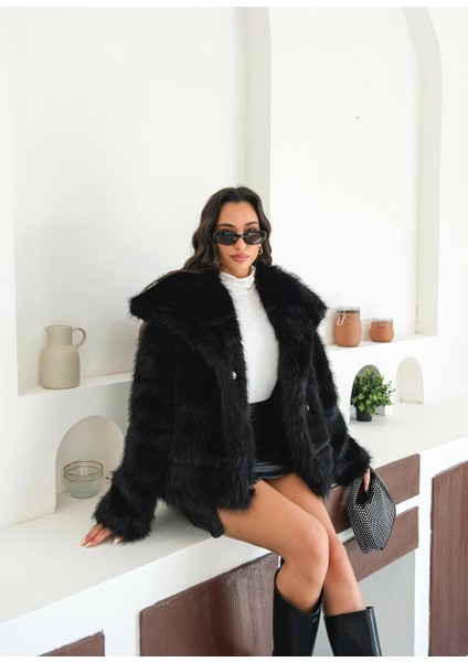 Yeni Sezon Şal Yaka Ithal Premium Suni Kürk Kaban indirimleri