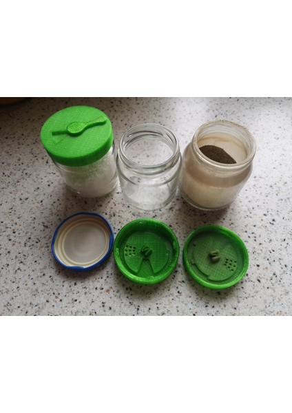 Dört Strok Oymalarıyla Bebek Mamalarından Kavanozlar Için Baharatlar Için Kapak (Plastik Aparattır!!!) 3D