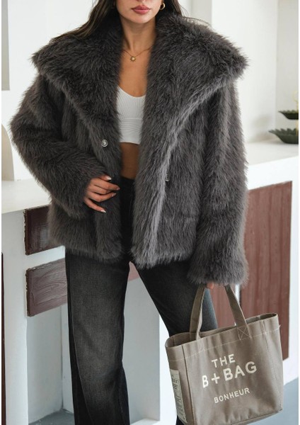 Yeni Sezon Şal Yaka Ithal Premium Suni Kürk Kaban fiyatları