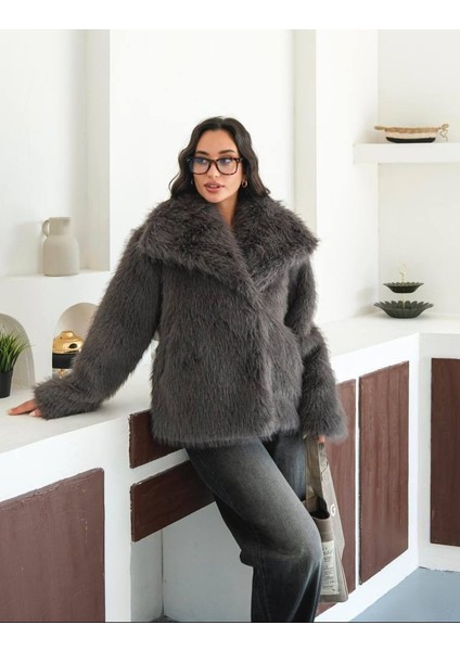 Yeni Sezon Şal Yaka Ithal Premium Suni Kürk Kaban modelleri