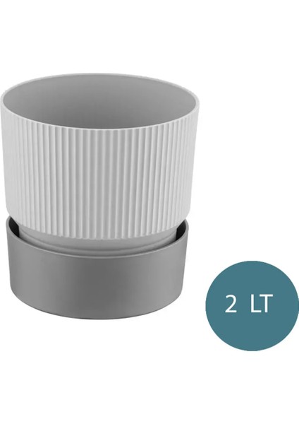 3 Adet Ixora 2 Litre Çift Renk Dekoratif Tabaklı Saksı 15 cm fiyatları