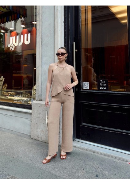 Kruvaze Takım Ayrobin Bej